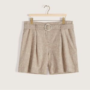 Addition Elle Belted Linen Shorts